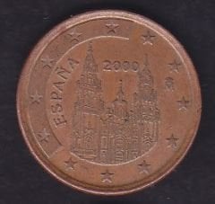 Avrupa 5 Euro Cent 2000 İspanya