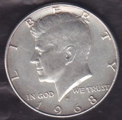 Amerika Yarım Dolar 1968 D Gümüş (11.5 gram)