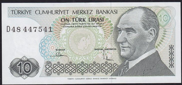 7.Emisyon 2.Tertip 10 Lira D48 447541 Çilaltı