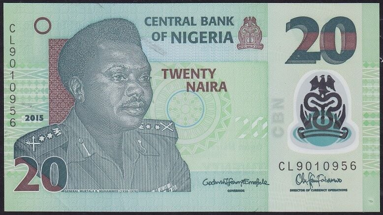 Nijerya 20 Naira 2015 Çilaltı Polimer