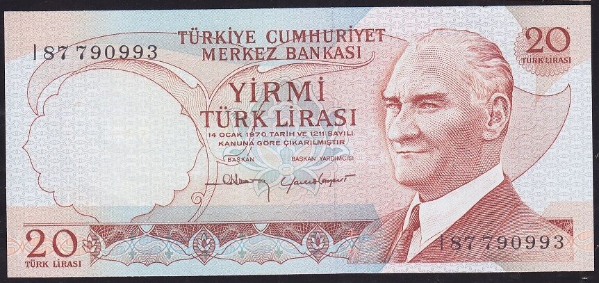 6.Emisyon 4.Tertip 20 Lira I87 790993 Çilaltı Çil