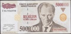 7.Emisyon 5 000 000 Lira E76 704770 Çilaltı