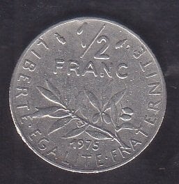 FRANSA 1/2 FRANK 1975 eski para fiyatları