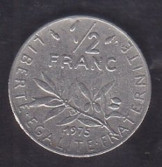 FRANSA 1/2 FRANK 1975 eski para fiyatları