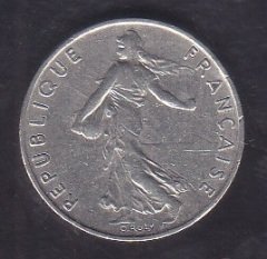 FRANSA 1/2 FRANK 1975 eski para fiyatları