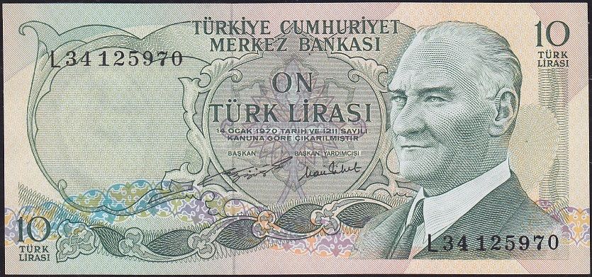 6.Emisyon 2.Tertip 10 Lira L34 125970 Çilaltı Çil