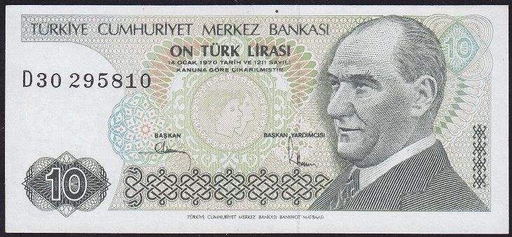 7.Emisyon 2.Tertip 10 Lira D30 295810 Çil