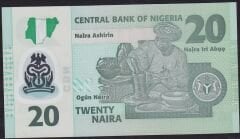 Nijerya 20 Naira 2015 Çilaltı Polimer