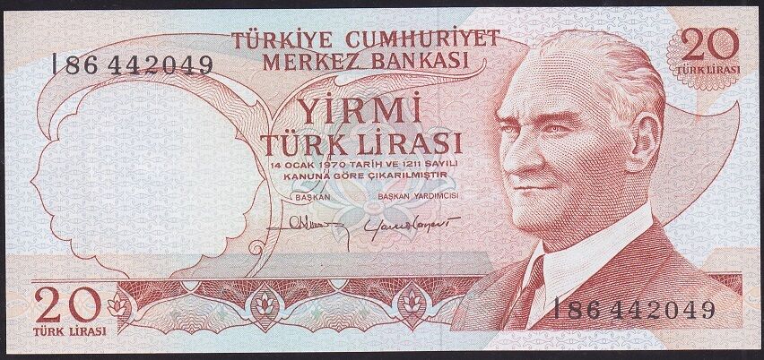 6.Emisyon 4.Tertip 20 Lira I86 442049 Çilaltı Çil