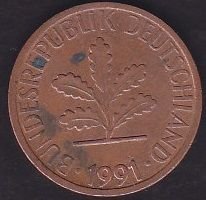 Almanya 1 Pfennig 1991 D