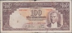 2.Emisyon 100 Lira A20 04079 Çok Temiz