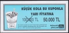 Mc Donalds Kola Kuponu 1997