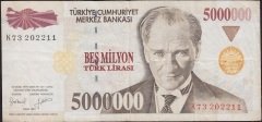 7.Emisyon 5 000 000 Lira K73 202211 Çok Temiz