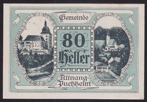 AVUSTURYA 80 HELLER NOTGELD 1920 ÇİL