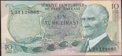 6.Emisyon 2.Tertip 10 Lira L33 128685 Çok Temiz+