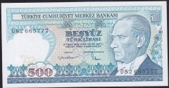 7.EMİSYON 2.TERTİP 500 LİRA D82 665777 ÇİL