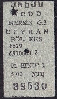 TCDD Mersin-Ceyhan Tren Bileti