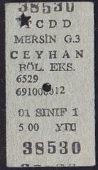 TCDD Mersin-Ceyhan Tren Bileti