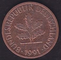 Almanya 1 Pfennig 1991 F