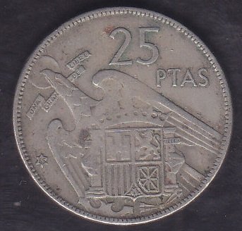 İSPANYA 25 PESETA 1957