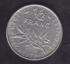 FRANSA 1/2 FRANK 1972 eski para mezat