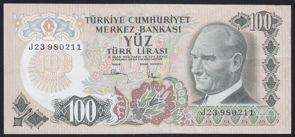 6.EMİSYON 3.TERTİP 100 LİRA J23 980211 ÇÇT +