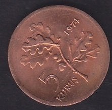 1974 Tarihli 5 Kuruş Çilaltı Çil ( Torba Çili )