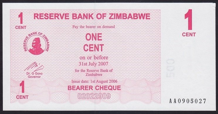 ZİMBABWE 1 CENT 2006 ÇİLALTI ÇİL