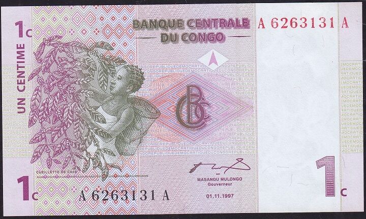 KONGO 1 Cent 1997 Çil Pick 80 ( 6263131 )