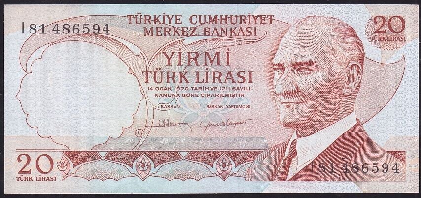 6.Emisyon 4.Tertip 20 Lira I81 486594 Çilaltı