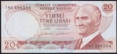 6.Emisyon 4.Tertip 20 Lira I81 486594 Çilaltı