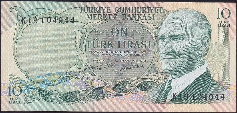 6.EMİSYON 2.TERTİP 10 LİRA K19 104944 ÇİLALTI