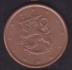 Avrupa 5 Euro Cent 2001 Finlandiya