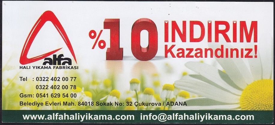 Alfa Halı Yıkama Fabrikası İndirim Kuponu