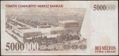 7.Emisyon 5 000 000 Lira K50 603226 Çok Temiz
