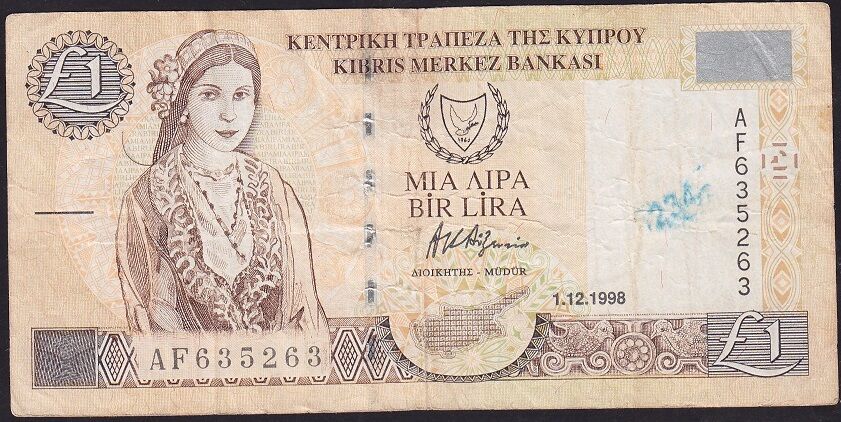 Kıbrıs 1 Lira 1998 Çok Temiz