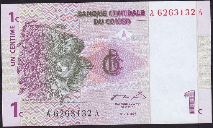 KONGO 1 Cent 1997 Çil Pick 80 ( 6263132 )