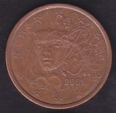 Avrupa 5 Euro Cent 2001 Fransa