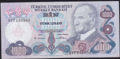 6.Emisyon 1.Tertip 1000 Lira A77 150502 Çok Çok Temiz+