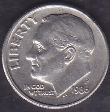 Amerika 1 Dime 1986 P