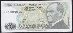 7.Emisyon 1.Tertip 10 Lira C04 307958 Çil