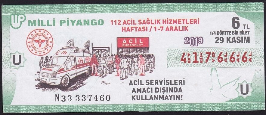 2019 29 Kasım Çeyrek Bilet - U Serisi