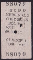 TCDD Mersin-Ceyhan Tren Bileti 2007