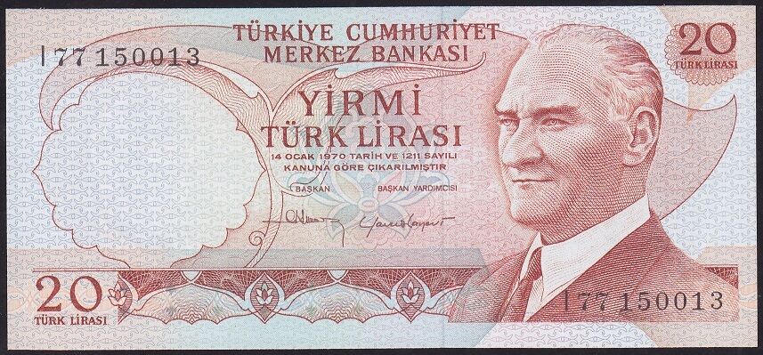 6.Emisyon 4.Tertip 20 Lira I77 150013 Çil