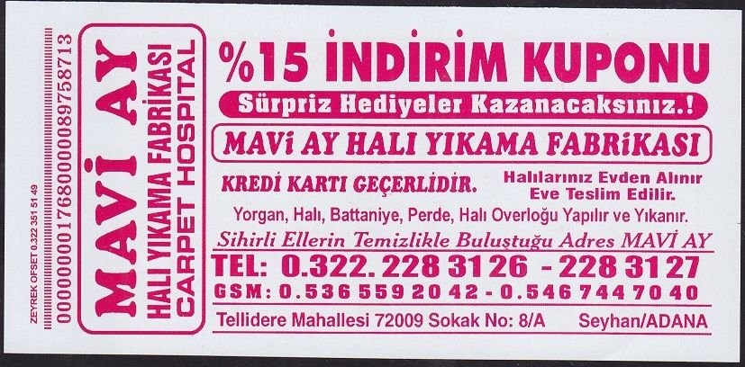 Mavi Ay Halı Yıkama İndirim Kuponu