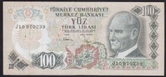 6.EMİSYON 3.TERTİP 100 LİRA J10 970239 ÇOK TEMİZ