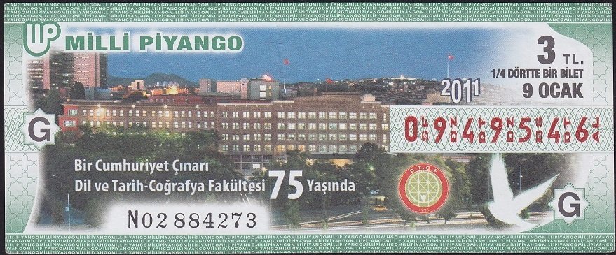 2011 9 Ocak Çeyrek Bilet - G Serisi