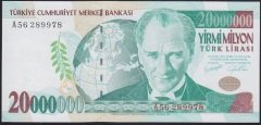 7.EMİSYON 20 000 000 LİRA A56 289978 ÇİL