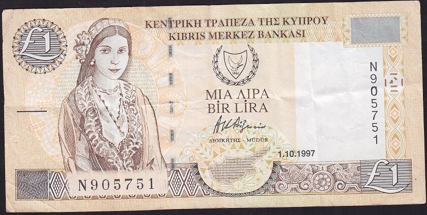 Kıbrıs 1 Lira 1997 Çok Temiz+
