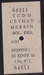 TCDD Ceyhan-Mersin Tren Bileti 2006